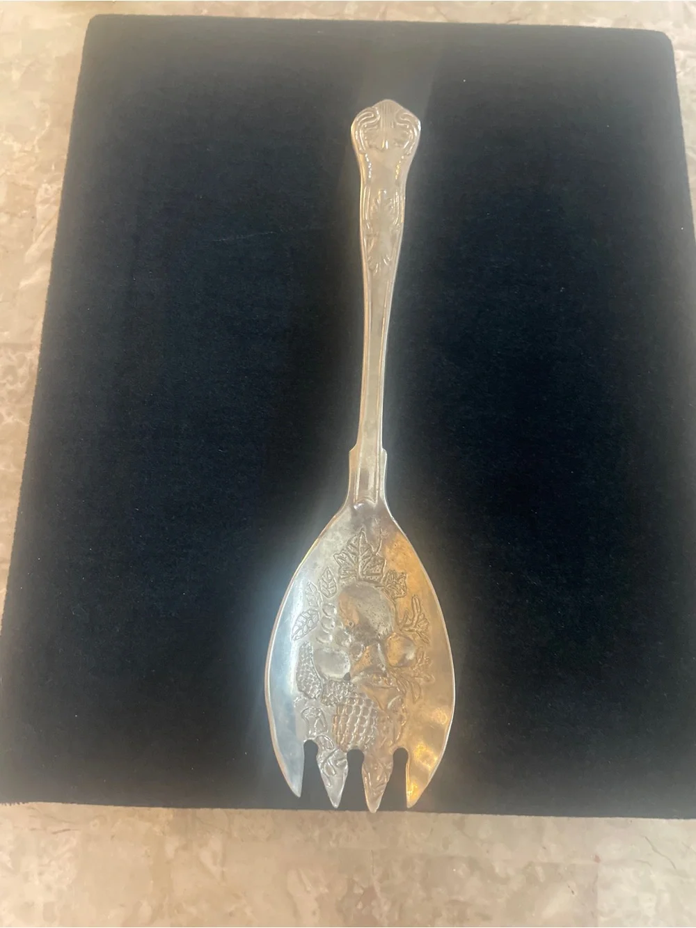 Vintage Silver-Tone Decorative Fruit Server Spoon - Home Dining